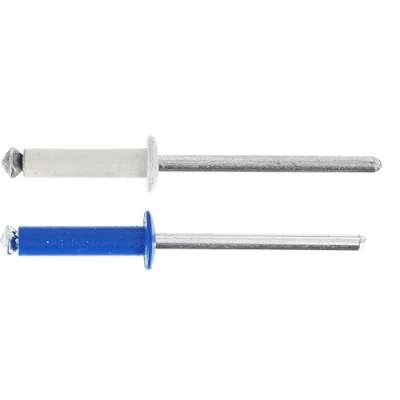 Afbeelding van Assortiment van bloeiende klinknagels voor kentekenplaat, 4 mm x 16 mm, 8 stuks (5 grijs + 3 blauw)
