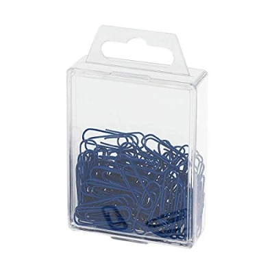 Afbeelding van Wedo 901244203 100 stuks metalen paperclips 27 mm blauw met kunststof coating