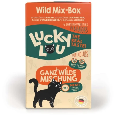 Afbeelding van 6x 125g Lucky Lou Adult Mix Natte Kattenvoer