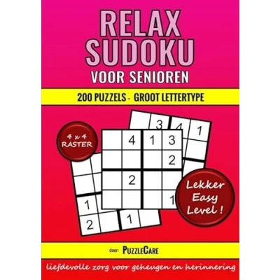 Afbeelding van Sudoku Relax voor Senioren 4x4 Raster 200 Puzzels Groot Lettertype Lekker Easy Level!