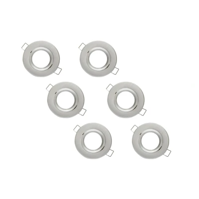 Afbeelding van Inbouwspot, Rond, Kantelbaar, Geborsteld Aluminium, 6 Pack GU5.3 / MR16 Fitting (12V) Standaard