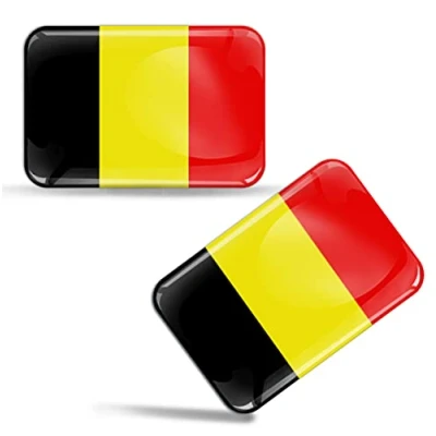 Afbeelding van Biomar Labs® 2 x 3D flexibele stickers vlag België zelfklevend voor decoratie auto motorfiets tuning F 39