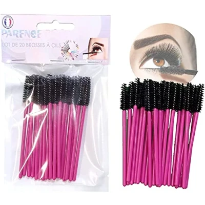 Afbeelding van PARENCE 20 stuks wimperborstels, semi herbruikbaar en wasbaar, van zachte premium siliconen, wegwerp na 5 gebruik, wimperkwasten, make up gereedschap, mascara, wenkbrauwborstel, applicator