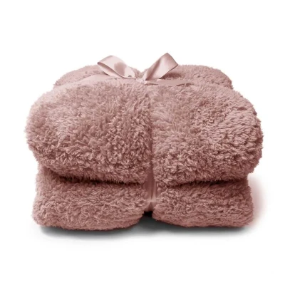 Afbeelding van Plaid teddy l200b150 cm oudroze Unique Living