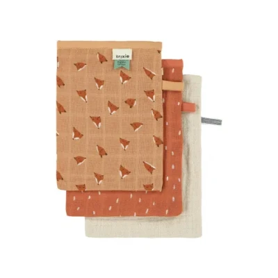 Afbeelding van Trixie Tetra Washandjes 3 Pack Mix Fierce Fox