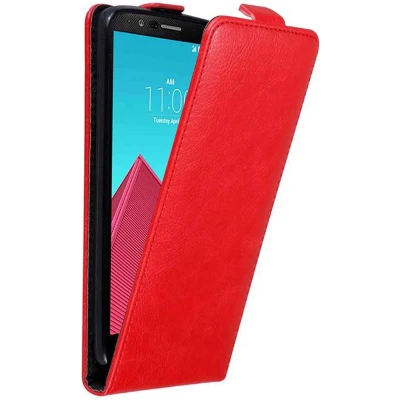 Afbeelding van Cadorabo Hoesje geschikt voor LG G4 / PLUS in APPEL ROOD Beschermhoes flip design Case Cover met magnetische sluiting