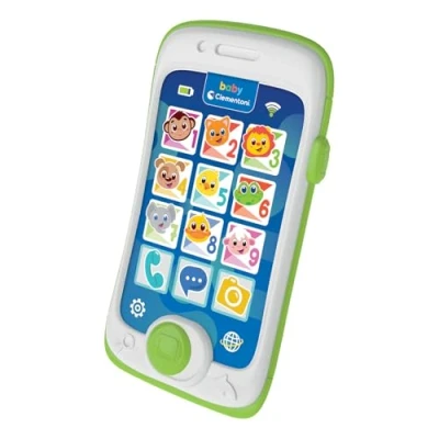 Afbeelding van Clementoni Touch &amp; Play smartphone eerste speelgoedtelefoon voor kinderen van 6 maanden, mobiel spel, muziek, interactief elektronisch cadeau, sprekend licht en geluiden, valse telefoon jonge