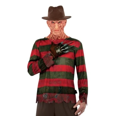 Afbeelding van Smiffy&#039;s Horror Films Kostuum Freddy Krueger Set Man Rood, Groen, Bruin Medium Halloween Verkleedkleding
