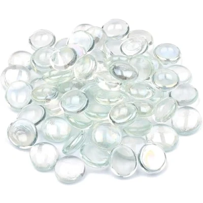 Afbeelding van ARSUK 180 stuks decoratieve glazen kiezelstenen, kralen, mozaïektegels voor vazen, knutselen, tuinschalen, aquaria (transparant)