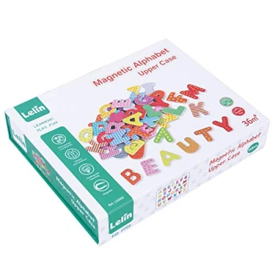 Afbeelding van Lelin Toys Magnetisch Alfabet Hoofdletters 60 cijfers