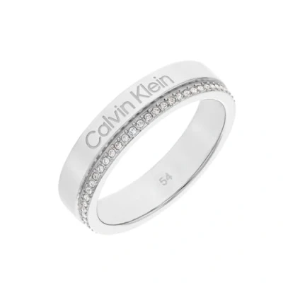 Afbeelding van Calvin Klein Minimal Linear Ring silvercoloured, Dames, Maat: 54, Silver coloured