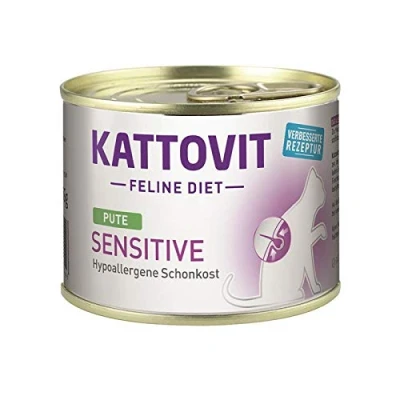 Afbeelding van 12 x 185 g Kalkoen Hypoallergeen Dieetvoer Kattovit Sensitive Kattenvoer