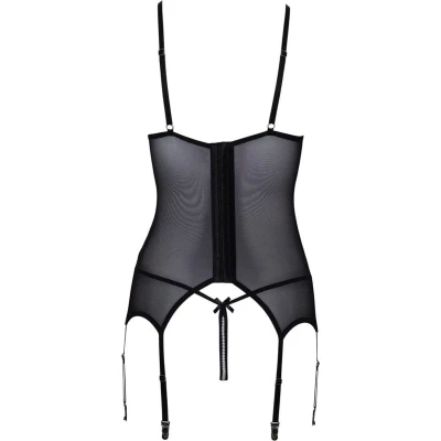Afbeelding van Cottelli Lingerie Korset Open Cups &amp; Aangehechte Jarretels Zwart