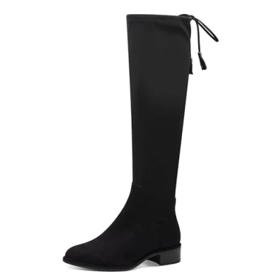 Afbeelding van MARCO TOZZI Bottes hautes pour femme avec talon haut pointu, Noir, 42 EU