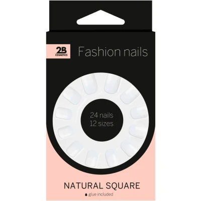 Afbeelding van 6x 2B Nepnagels Natural Square 24 stuks