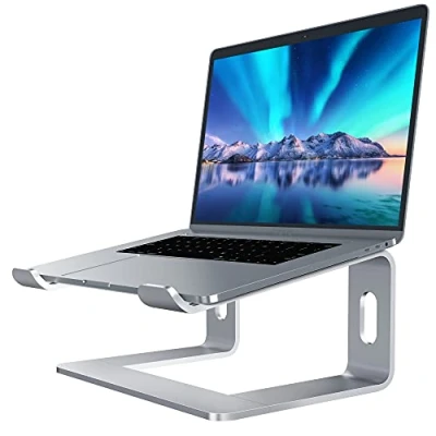 Afbeelding van SOUNDANCE Laptopstandaard voor laptop, compatibel met Mac MacBook Pro Air, ergonomische standaard, compacte montagebeugel 10 15,6 inch LS1 zilver