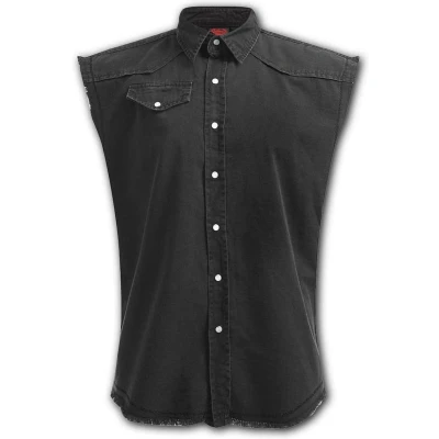 Afbeelding van Spiral M602 Workshirts overhemd met lage knoopsluiting voor heren (1 stuk), zwart.