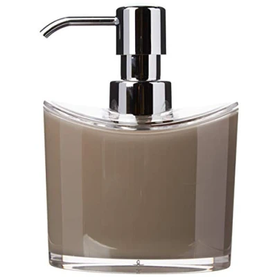 Afbeelding van MSV Zeeppompje/dispenser Aveiro PS kunststof beige/zilver 11 x 14 cm 260 ml