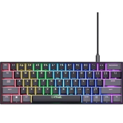 Image de Trust Clavier Gaming Mini Gxt867 Acira Éclairage Rvb Azerty Noir (24882)