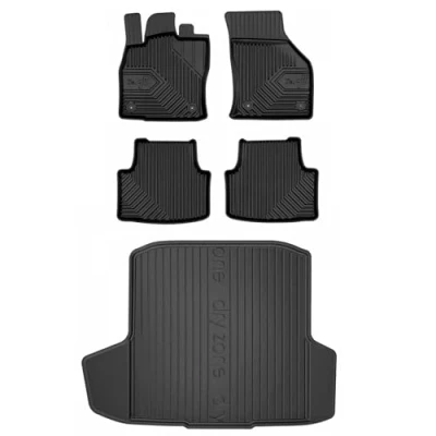 Afbeelding van MOTOS Rubberen automatten en kofferbakmat set voor Skoda Octavia III 2012 2020 Verbeter je reiscomfort met 3D antislip automat vloermatten alle weersomstandigheden