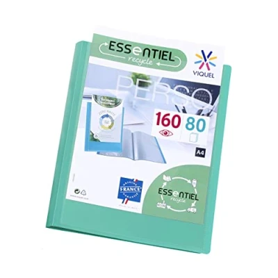 Afbeelding van Viquel Zichtmap voor 160 weergaven A4 Aanpasbare binder Gladde en transparante hoezen Recycle Essential Groen
