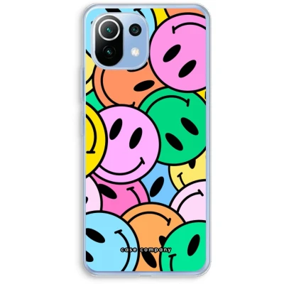 Afbeelding van Case Company® hoesje geschikt voor Xiaomi Mi 11 Lite Smiley N1 Soft Cover Telefoonhoesje Bescherming aan alle Kanten en Schermrand