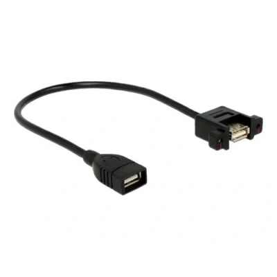 Image de Delock Inverseur de connexion USB (F) pour 25 cm vis moletées noir