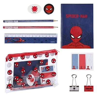 Afbeelding van Schrijfset Spiderman Donkerblauw (12 pcs)