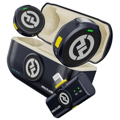 Afbeelding van Hollyland Lark M2 Draadloze stropdasmicrofoon, compatibel met iPhone, iPad, MFi gecertificeerd, bereik van 300 m, hifi audiokwaliteit, ruisonderdrukking, 30 uur gebruik, microfoon Lavalier voor