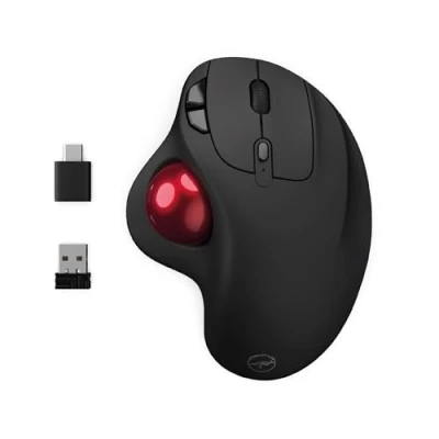 Afbeelding van Mobility Lab draadloze trackball muis met duimwiel, instelbare precisie, USB en C aansluiting, compatibel macOS Windows zwart