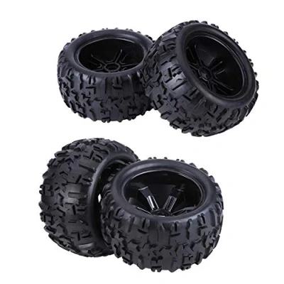 Afbeelding van RC autobanden, 4 stuks/set rubberen banden en kunststof naven velgen vrachtwagen auto accessoires 1/8