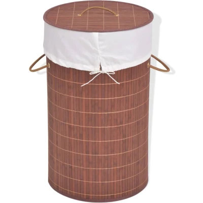 Afbeelding van vidaXL Wasmand rond bamboe bruin