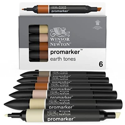 Afbeelding van Winsor &amp; Newton Promarker Stiften set Earth Tones 6 stuks