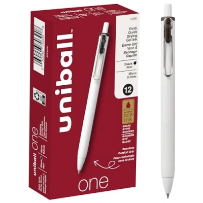 Afbeelding van uni ball one 12 stuks intrekbare gelpen, micro punt (0,5 mm), zwarte inkt