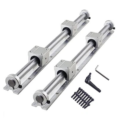 Afbeelding van CNCMANS SBR20 lineaire rails, 2 stuks, 1200 mm, met 4 lagers, SBR20UU glijblok en x 20 mm veiligheidsringen voor 3D printers