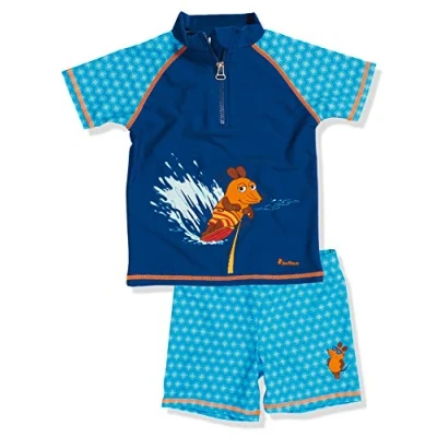 Afbeelding van Playshoes UV zwemsetje Kinderen korte mouwen Blauwe Muis Blauw Maat 98/104