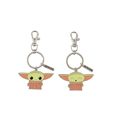 Afbeelding van Peers Hardy Disney Baby Yoda groen, bruin en zilver BFF sleutelhanger set