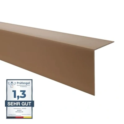Afbeelding van Quest Pvc randbeschermingshoek, zonder plakband, hoeklijst en hoekbescherming, 40 x mm, 200 cm, bruin