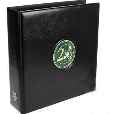 Afbeelding van Safe Safe, Premium Maxi, Album (4 rings) voor 2 Euromunten zonder inhoud Zwart afm: 235x265x70 mm. per st.