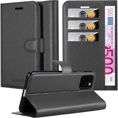 Afbeelding van Cadorabo Hoesje geschikt voor Apple iPhone 11 PRO MAX in PHANTOM ZWART Beschermhoes met magnetische sluiting, standfunctie en kaartvakje Book Case Cover Etui