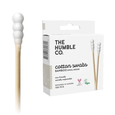 Afbeelding van The Humble Co. Bamboe wattenstaafjes wit Spiraalvorm