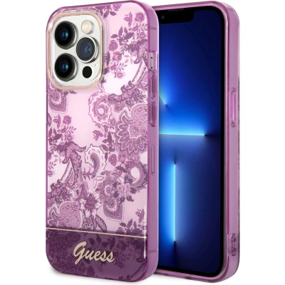 Afbeelding van Guess Toile de Jouy Back Case Geschikt voor Apple iPhone 14 Pro Max (6.7&quot;) Fuchsia