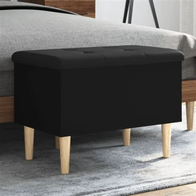 Afbeelding van Opbergbankje 62x42x46 cm bewerkt hout zwart