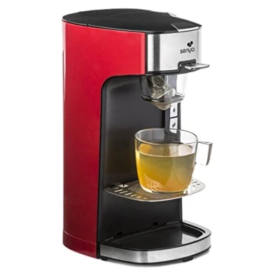 Afbeelding van SENYA Tea Time Rode theemachine, elektrische theepot geschikt voor losse thee of zakje, met afneembare theezeef 1400 W, SYBF CM013