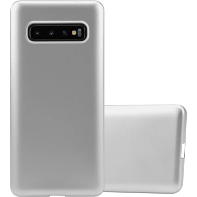 Afbeelding van Cadorabo Hoesje geschikt voor Samsung Galaxy S10 4G in METALLIC ZILVER Beschermhoes gemaakt van flexibel TPU silicone Case Cover