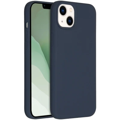 Afbeelding van Accezz Hoesje Geschikt voor iPhone 14 Plus Siliconen Liquid Silicone Backcover Donkerblauw