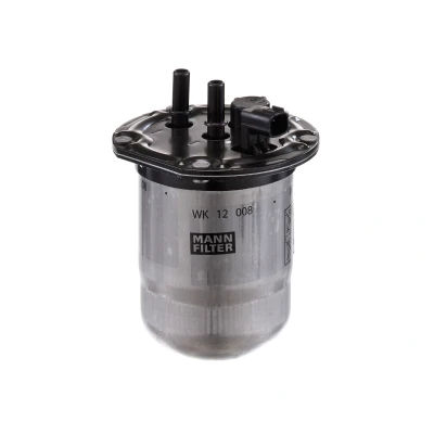 Afbeelding van Brandstoffilter MANN FILTER WK 12 008, voor o.a. RENAULT, NISSAN, MERCEDES BENZ