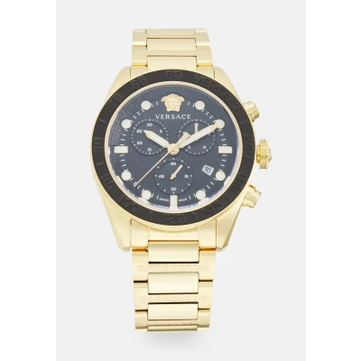 Afbeelding van Versace Watches Greca DOME Horloge goldcoloured/black, Heren, Maat: One Size, Gold coloured/black