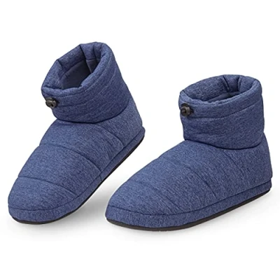 Afbeelding van Dunlop pantoffels voor heren, winter, hoge pantoffels, jongeren, jongens, volwassenen, warm, antislipzool, Marine.