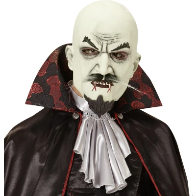 Afbeelding van Widmann Vampier &amp; Dracula Kostuum Senor Distingido Vampiermasker Met Snor En Sik Wit / Beige Halloween Verkleedkleding